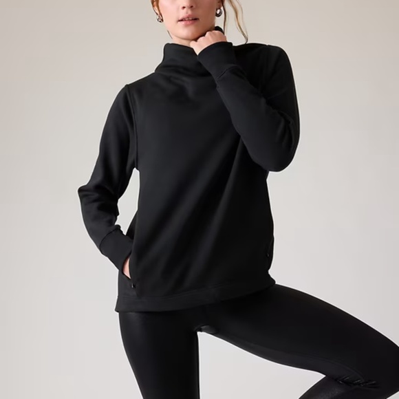 Athleta Tops - Athleta Cozy Karma Twist Neck Sweatshirt // Black